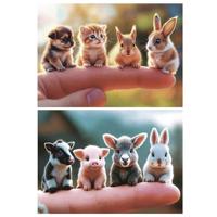 Puzzel 2 x 20 stukjes baby dieren EDUCA meerkleurig - thumbnail
