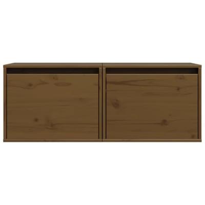 Wandkasten 2 st 45x30x35 cm massief grenenhout honingbruin Wandkasten 2 st 45x30x35 cm massief grenenhout honingbruin