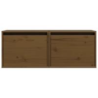 Wandkasten 2 st 45x30x35 cm massief grenenhout honingbruin - thumbnail
