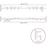 Doos met onderdelen voor schuifdeur 400 cm staal zwart - thumbnail
