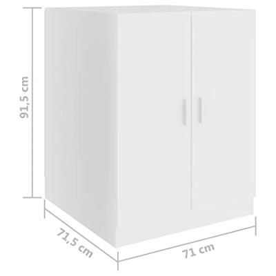 Wasmachinekast 71x71,5x91,5 cm wit
