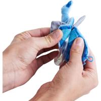 Haba rammelaar Olifant 14 cm polyester blauw 2 delig - thumbnail