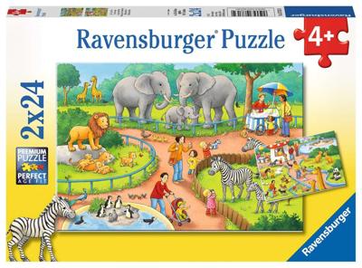 Ravensburger Puzzel Dag in de Dierentuin 2x24 Stukjes