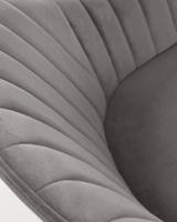 Kave Home Fabia eetkamerstoel grijs velvet - thumbnail