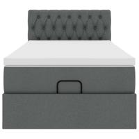 Ottoman bed met matras 90x190cm stof donkergrijs - thumbnail