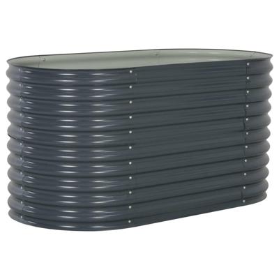 VidaXL Plantenbak verhoogd 160x80x81 cm gegalvaniseerd staal grijs
