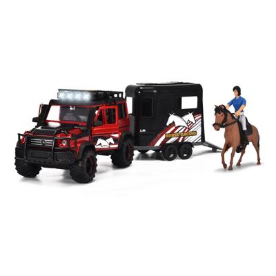 Dickie Toys Mercedes-Benz AMG 500 Jeep met Paardentrailer + Batterij Dickie Toys Mercedes-Benz AMG 500 Jeep met Paardentrailer + Batterij