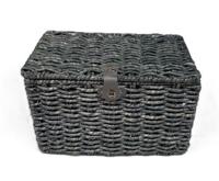 Bakkersmand blauwgrijs medium 40x26x25 met deksel - thumbnail