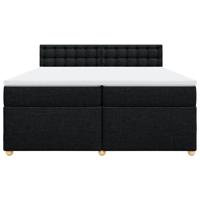 Boxspring met matras stof zwart 200x200 cm - thumbnail