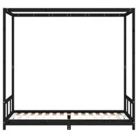 Kinderbedframe 90x200 cm massief grenenhout zwart - thumbnail