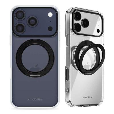 Mobilize MagSafe Compatible 360 Rotating Ring Stand Case Apple iPhone 17 Pro Clear/Black