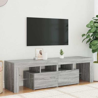 Tv-meubel met LED-verlichting 140x36,5x40 cm grijs sonoma eiken