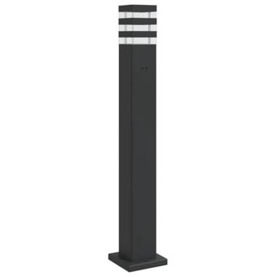 VidaXL Vloerlamp voor buiten met stopcontact 80 cm aluminium zwart - thumbnail
