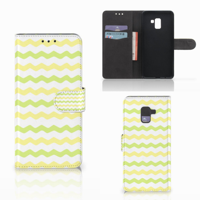 Samsung Galaxy A8 Plus (2018) Telefoon Hoesje Waves Yellow - thumbnail