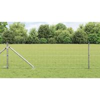 VidaXL Hek met paal zilver 0,4 x 25 m staal - thumbnail