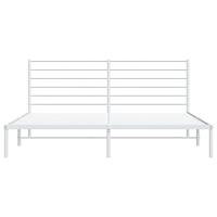 Bedframe met hoofdbord metaal wit 200x200 cm - thumbnail