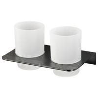 Bekerhouder Haceka Redefine Dubbel Alu Mat Zwart - thumbnail