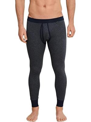 Heren Onderbroek lang met gulp - Katoen - 100% katoenen pantalon met sluiting donkerblauw