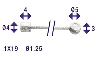 Elvedes schakel binnenkabel 2250mm rvs ø1,25mm n/t-nippel