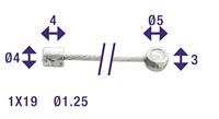 Elvedes schakel binnenkabel 2250mm rvs ø1,25mm n/t-nippel - thumbnail
