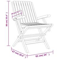 Tuinstoelen 6 st inklapbaar 61x67x90 cm massief teakhout - thumbnail