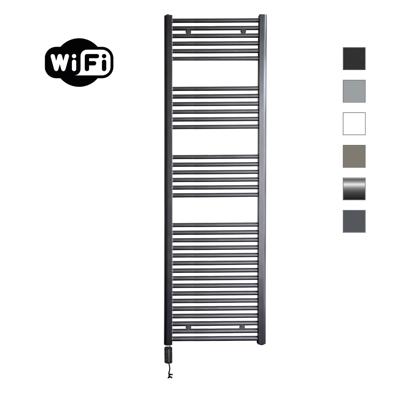 Elektrische Radiator Sanicare HWV Met Wifi 172x60 cm Gunmetal 1127W Met Thermostaat Zwart Linksonder Sanicare