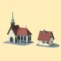 Auhagen 14461 N Dorpskerk met pastorie - thumbnail