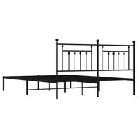 Bedframe met hoofdbord metaal zwart 183x213 cm - thumbnail