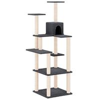 VidaXL Kattenmeubel met sisal krabpalen 153 cm donkergrijs - thumbnail
