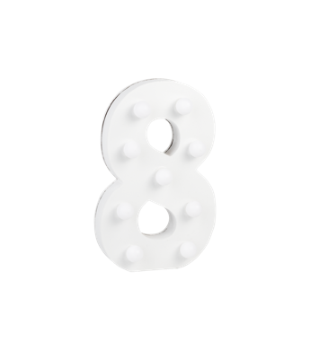 Cijfer 8 met licht hoogte 17 cm breedte 11 cm