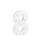 Cijfer 8 met licht hoogte 17 cm breedte 11 cm - thumbnail