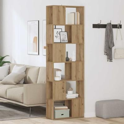 Boekenkast/kamerscherm 60x24x186 cm artisanaal eikenkleur