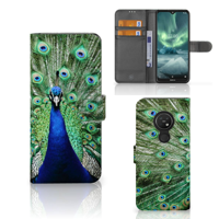 Nokia 7.2 | Nokia 6.2 | Telefoonhoesje | Met pasjeshouder | Pauw - thumbnail