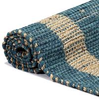 VidaXL Vloerkleed handgemaakt 160x230 cm jute blauw - thumbnail