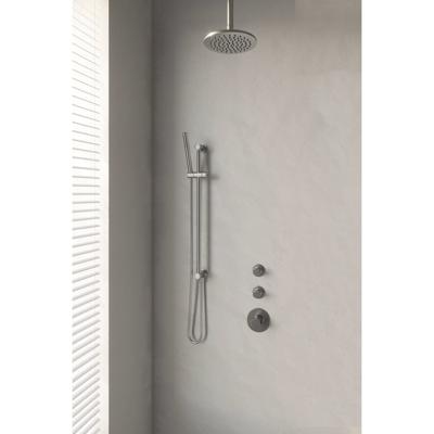 Brushed Edition thermostatische inbouw regendouche set 17 met 20 cm douchekop en plafondarm