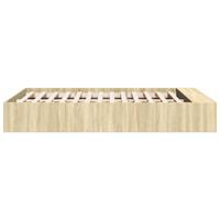 Bedframe bewerkt hout sonoma eikenkleurig 135x190 cm - thumbnail