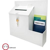 Deflecto Actiebox met gleuf en slot Wit (b x h x d) 355 x 360 x 90 mm 1 stuk(s) - thumbnail