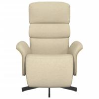 Fauteuil verstelbaar met voetensteun stof crèmekleurig - thumbnail