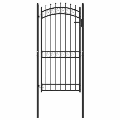 VidaXL Poort met speerpunten 100x200 cm staal zwart VidaXL Poort met speerpunten 100x200 cm staal zwart