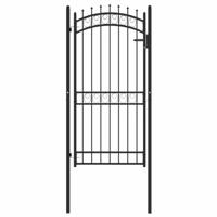 VidaXL Poort met speerpunten 100x200 cm staal zwart - thumbnail