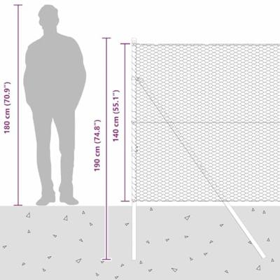 VidaXL Afrasteringspaal groen 25 x 1,4 m (25 mm gaas) staal en pvc