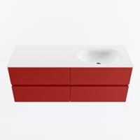 MONDIAZ VICA 130cm badmeubel onderkast Fire 4 lades. Wastafel MOON rechts 1 kraangat, kleur Talc. - thumbnail