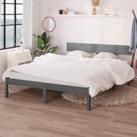 Bedframe massief hout grijs 120x190 cm - thumbnail