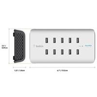 Belkin RockStar USB-laadstation 120 W 10x USB-A Wit, Zwart Binnen - thumbnail