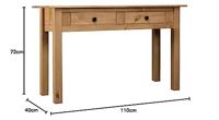 Wandtafel Panama Range 110x40x72 cm massief grenenhout - thumbnail