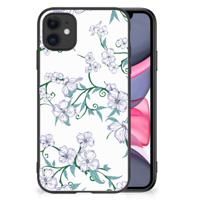 iPhone 11 Uniek Bloemen Hoesje Blossom White - thumbnail
