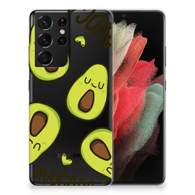 Samsung Galaxy S21 Ultra Telefoonhoesje met Naam Avocado Singing Samsung Galaxy S21 Ultra Telefoonhoesje met Naam Avocado Singing