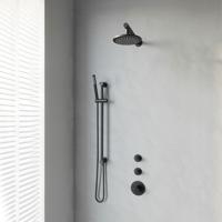 Thermostatisch Inbouwdoucheset Brauer Black 20 cm Hoofddouche Wandarm Staafhanddouche op Glijstang Mat Zwart Brauer - thumbnail