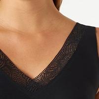 Bralette kanten top met vulling - Soft Stretch - Dames naadloze Bh top - Brede bandjes - XXL - Zwart - XXL - XXL - XXL - XXL - XXL - XXL - - - thumbnail