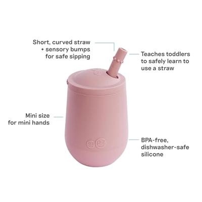 Oefenbeker met rietje EZPZ Mini Cup van siliconen rozen